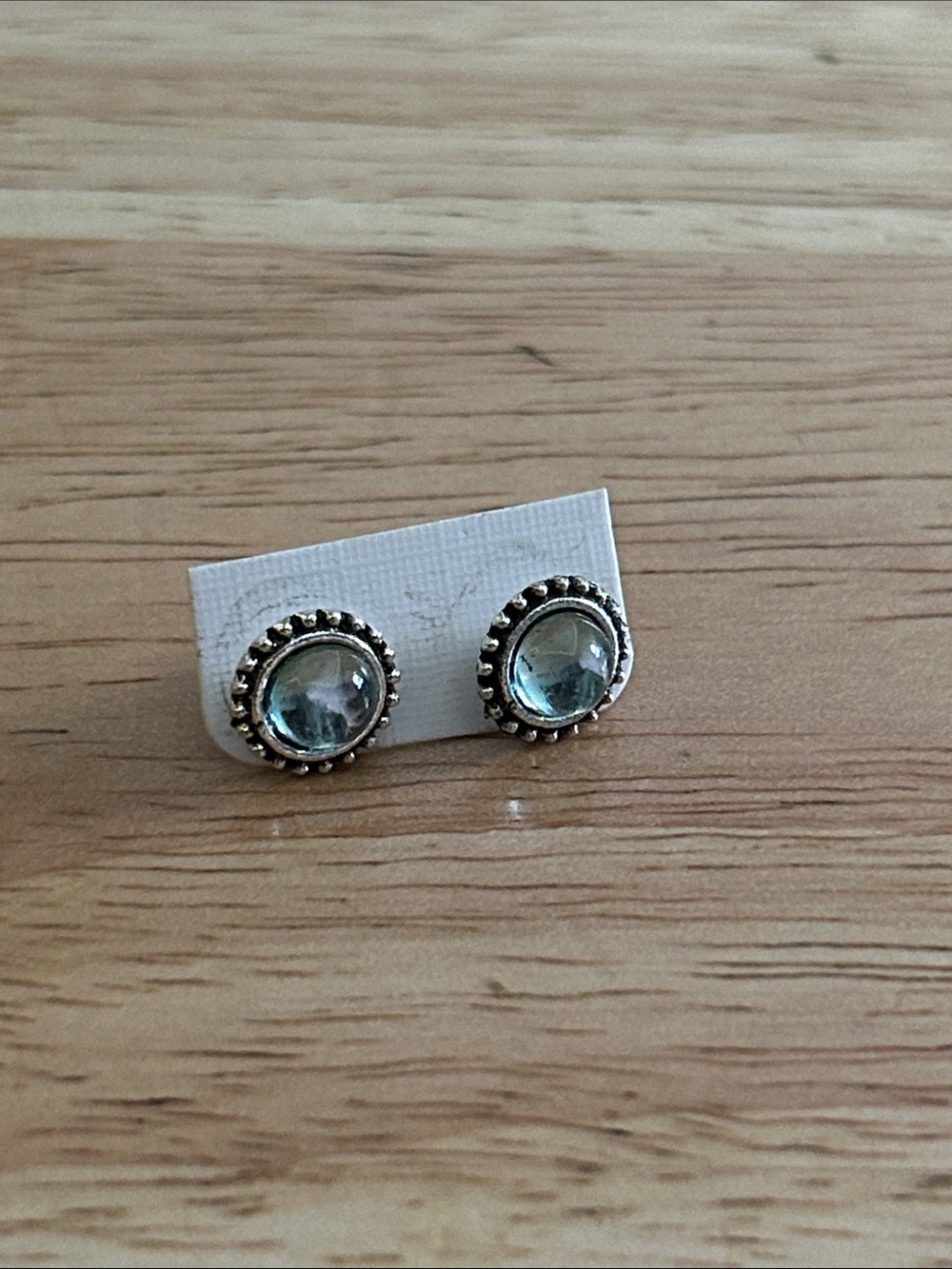 Sterling Silver Blue Crystal Stud Earrings